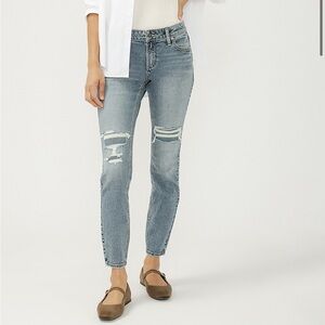 Silver Jeans Co.® Elyse Backed Ripped Mid Rise Skinny Jean 31x29